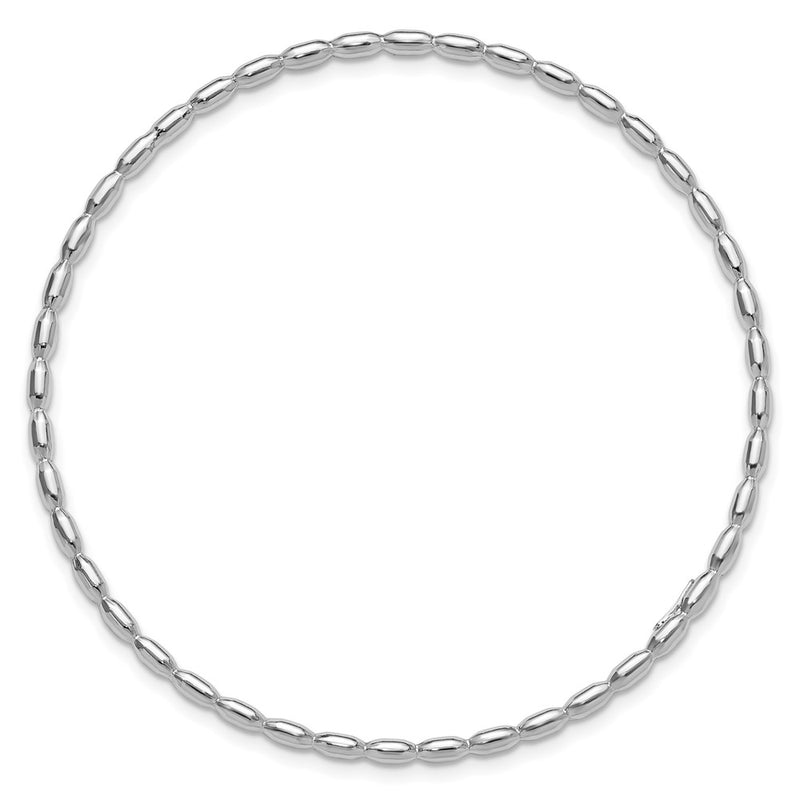 Sterling Silver Rhodium-Plated Polished 2.30mm Slip on Bangle