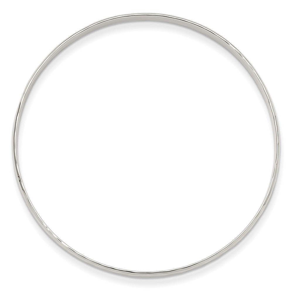 Sterling Silver Polished Faceted Slip-On Bangle Bracelet