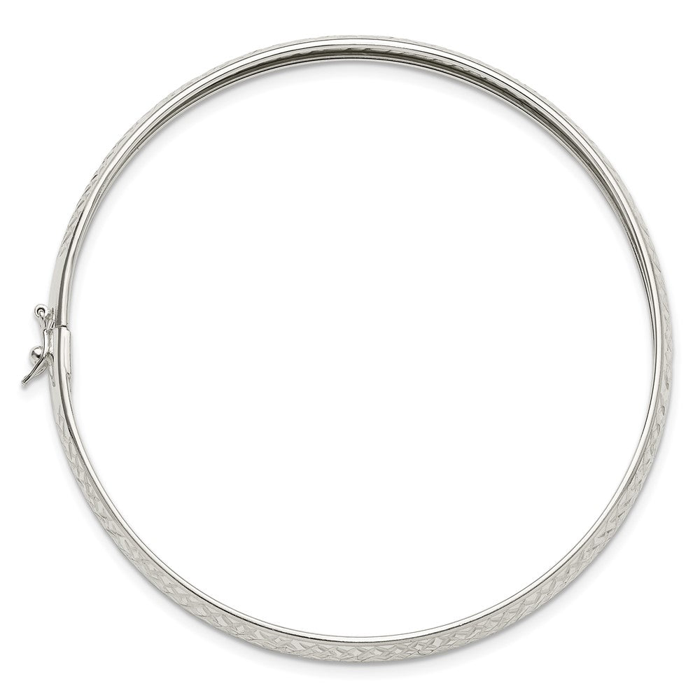 Sterling Silver Polished and D/c Flexible Bangle
