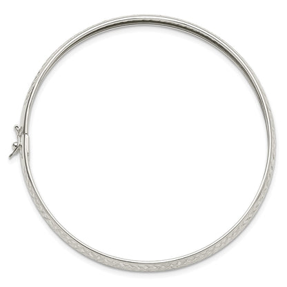 Sterling Silver Polished and D/c Flexible Bangle