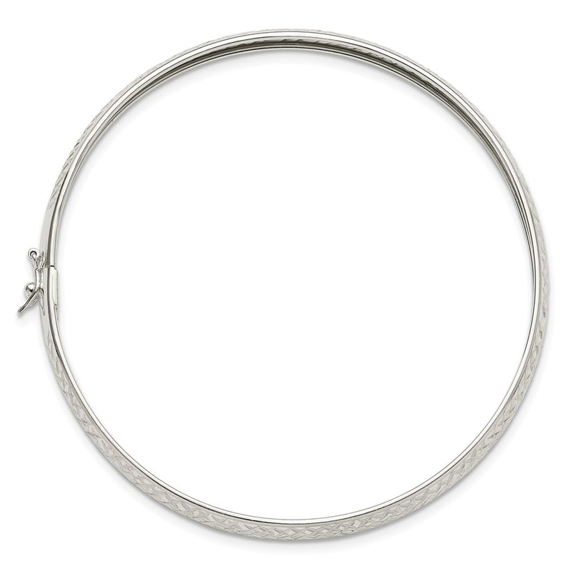 Sterling Silver Polished and D/c Flexible Bangle