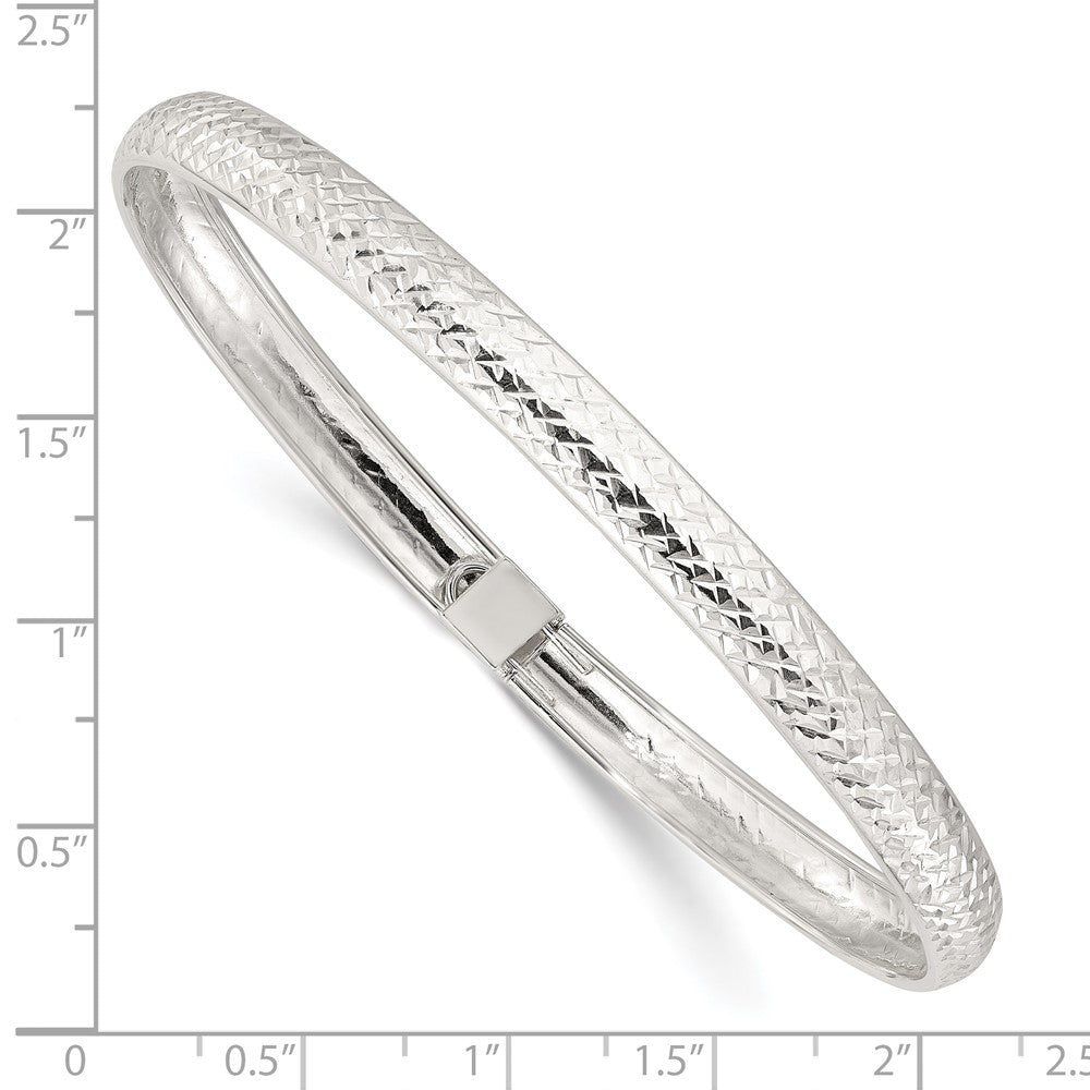 Sterling Silver Polished and D/c Flexible Bangle