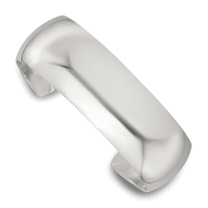 Sterling Silver Polished 20mm Domed Cuff Bangle
