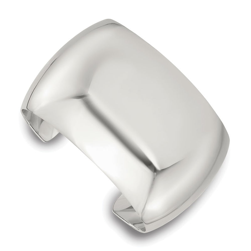 Sterling Silver Polished 40mm Domed Cuff Bangle