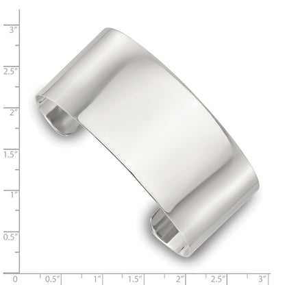 Sterling Silver Polished 30mm Flat Cuff Bangle