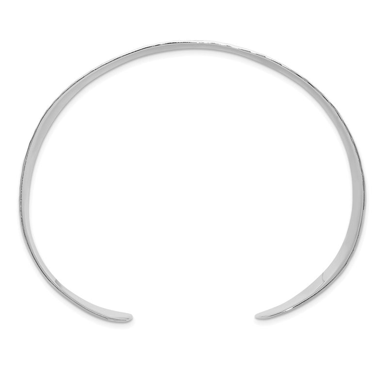 Sterling Silver 25mm Flat Hammered Cuff Bangle