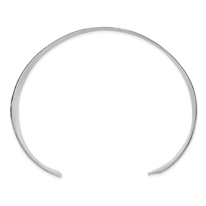 Sterling Silver 30mm Flat Hammered Cuff Bangle