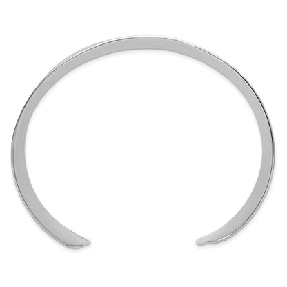 Sterling Silver 20mm Concave Hammered Cuff Bangle