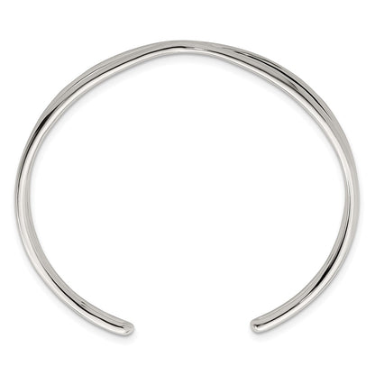 Sterling Silver Polished X Cuff Bangle