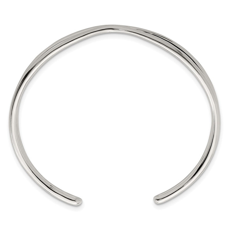 Sterling Silver Polished X Cuff Bangle