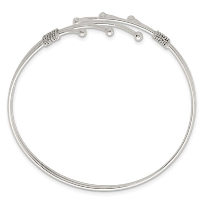 Sterling Silver Polished Fancy Cuff Bangle