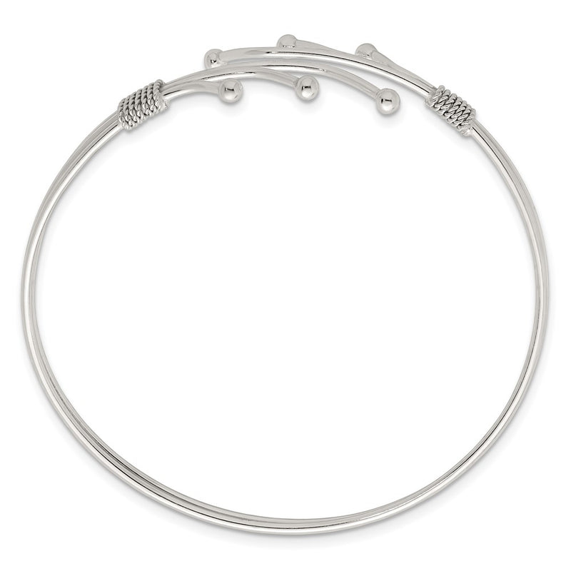 Sterling Silver Polished Fancy Cuff Bangle