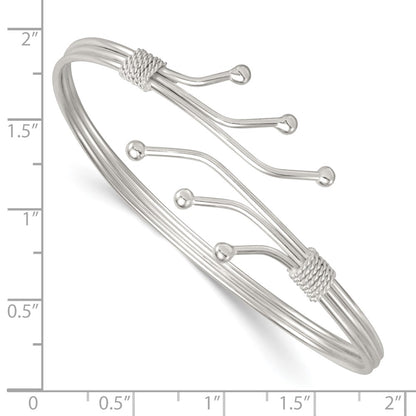 Sterling Silver Polished Fancy Cuff Bangle