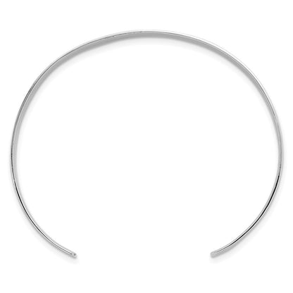 Sterling Silver Rhodium-Plated Polished Enameled Faith Cuff Bangle