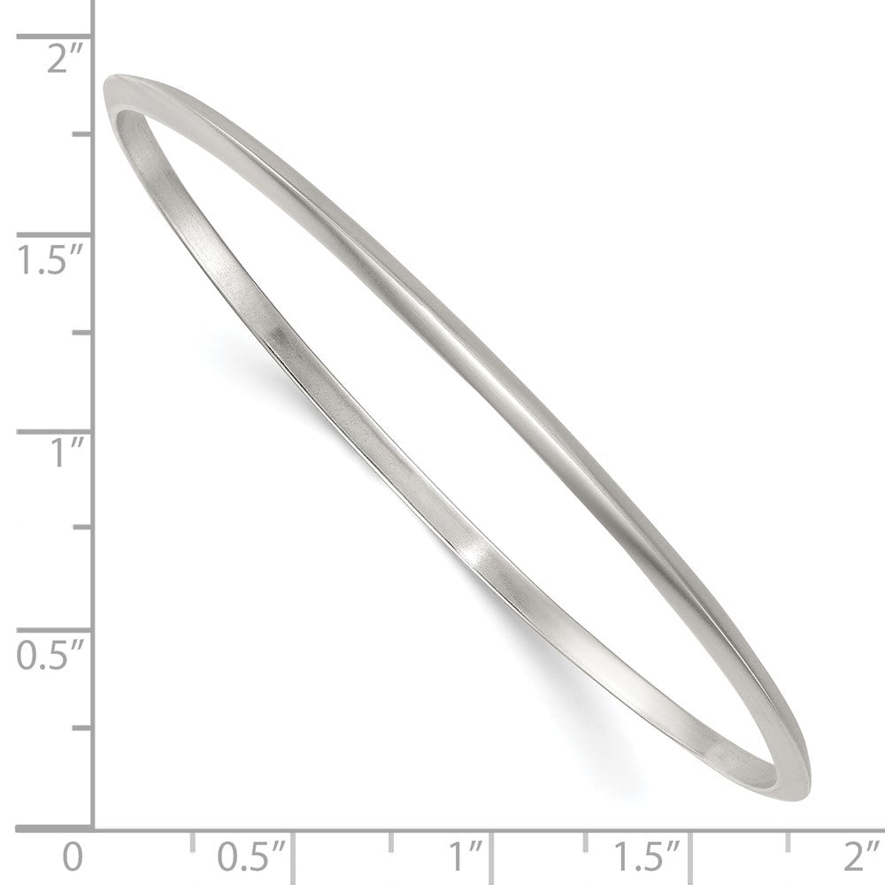 Sterling Silver Polished 2.75mm Knife Edge Slip on Bangle