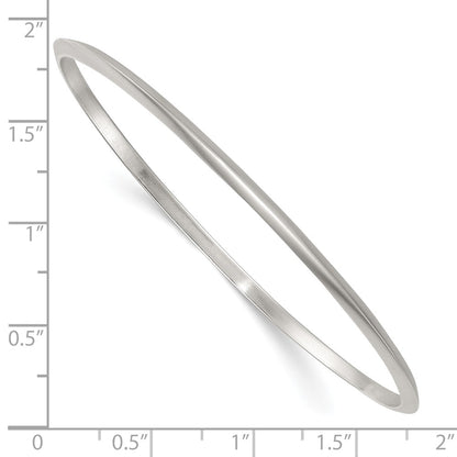 Sterling Silver Polished 2.75mm Knife Edge Slip on Bangle
