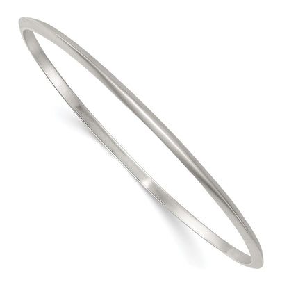 Sterling Silver Polished 2.75mm Knife Edge Slip on Bangle