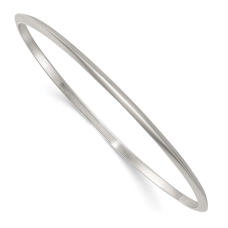 Sterling Silver Polished 2.75mm Knife Edge Slip on Bangle