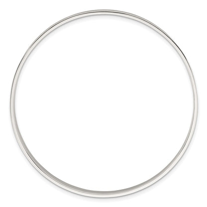 Sterling Silver Polished 5.0mm Flat Slip on Bangle