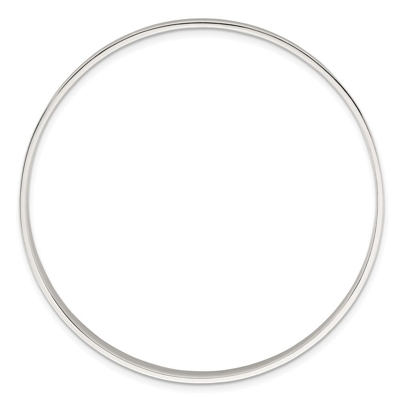 Sterling Silver Polished 5.0mm Flat Slip on Bangle