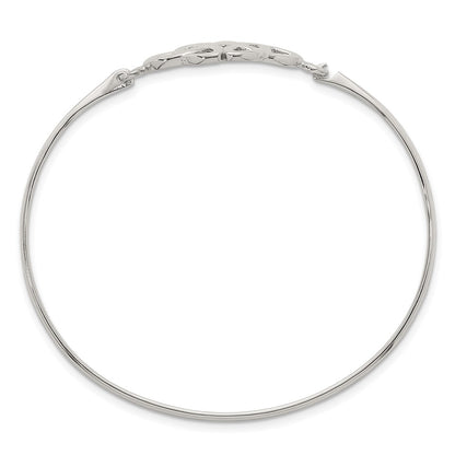 Sterling Silver Polished Double Trinity Bangle