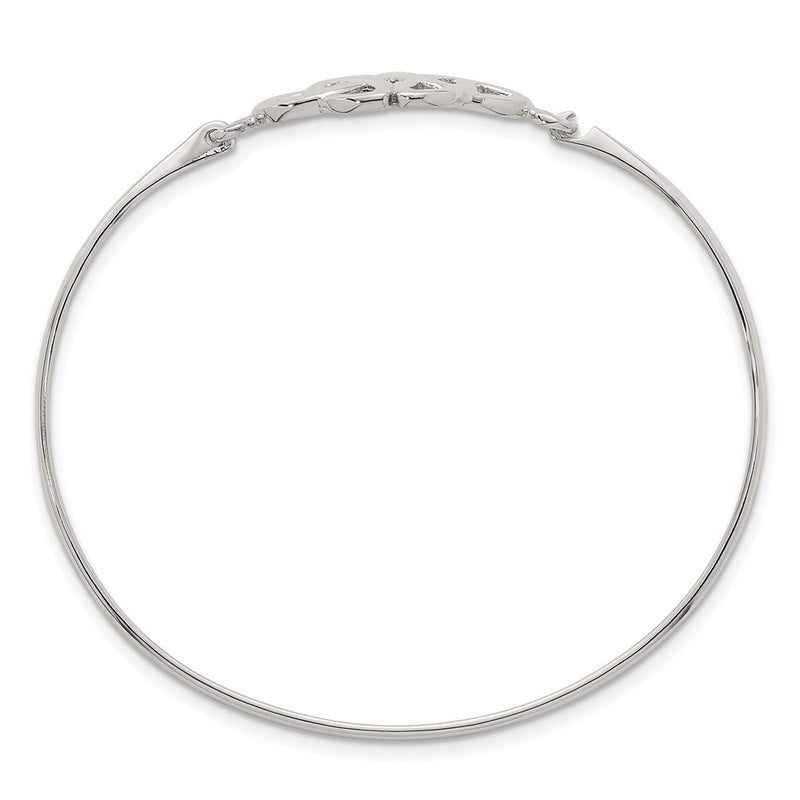 Sterling Silver Polished Double Trinity Bangle