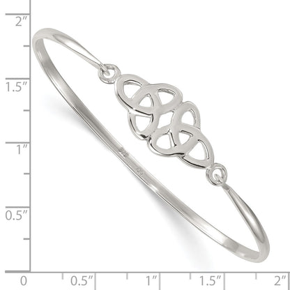 Sterling Silver Polished Double Trinity Bangle