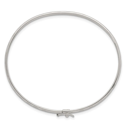 Sterling Silver Polished and Diamond-Cut 3.0mm Flexible Bangle