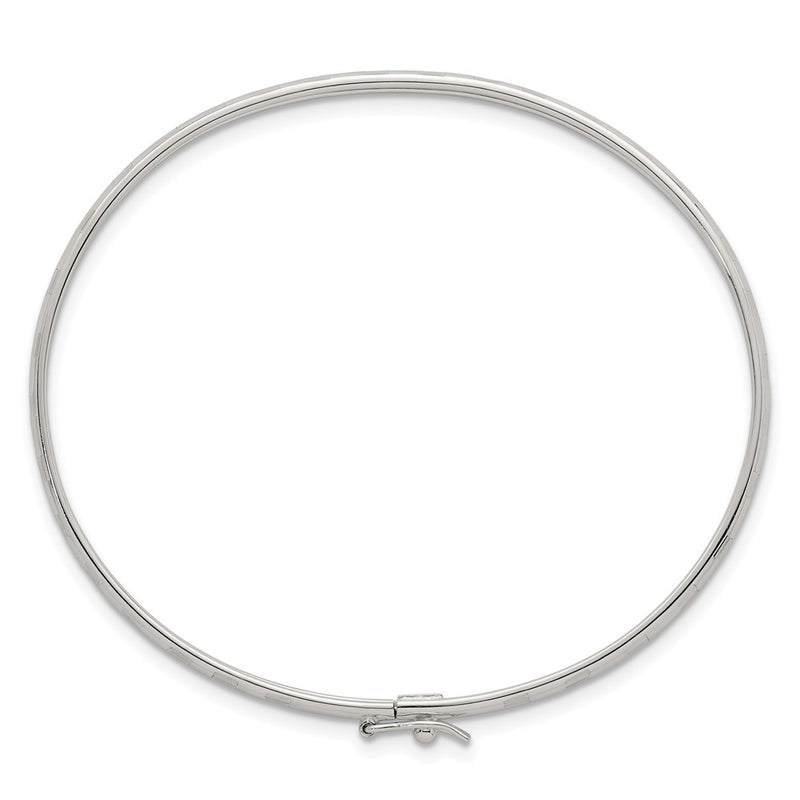 Sterling Silver Polished and Diamond-Cut 3.0mm Flexible Bangle