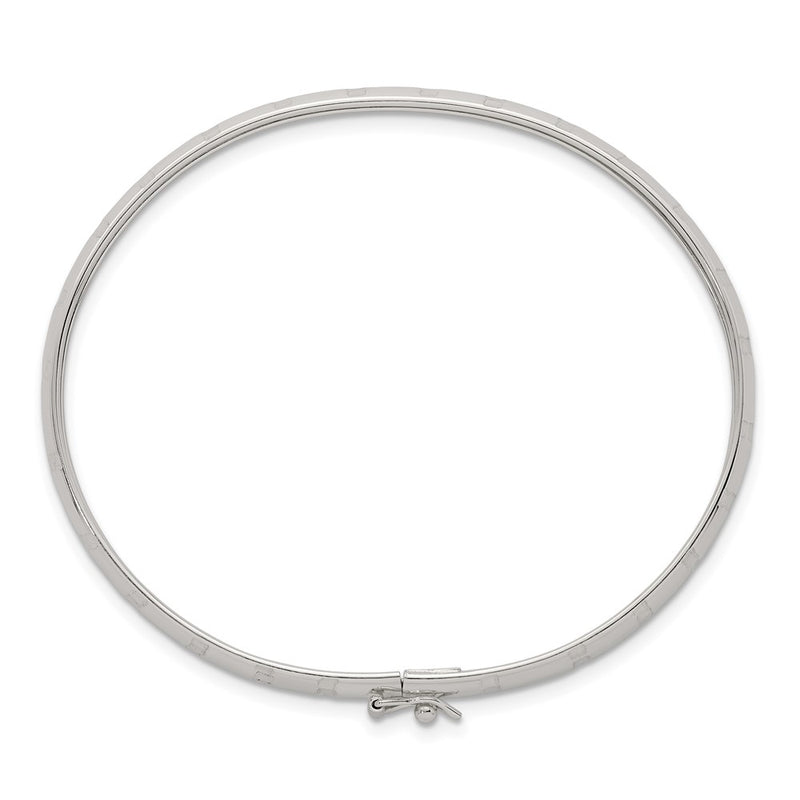 Sterling Silver Polished and Diamond-Cut 6.0mm Flexible Bangle