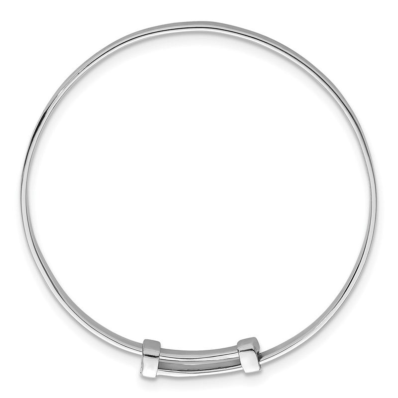 Sterling Silver Rhodium Plated Heart Pattern Children's Expandable Bangle