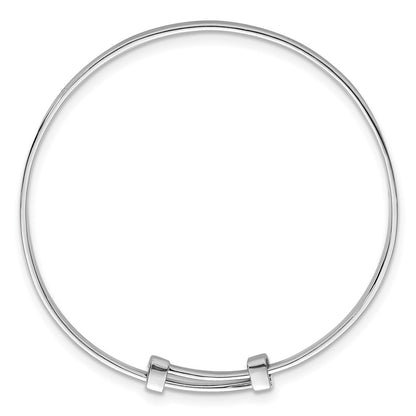 Sterling Silver Rhodium Plated Floral Pattern Children's Expandable Bangle