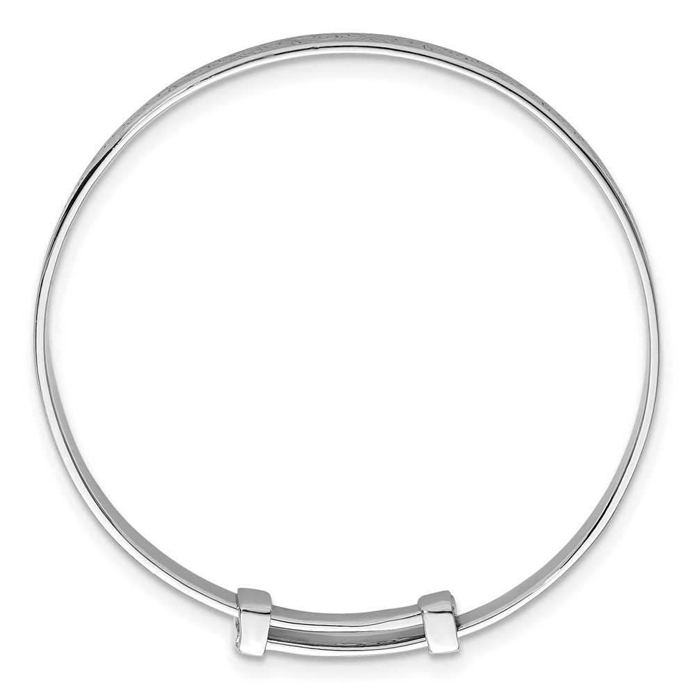 Sterling Silver Rhodium Plated Dragonfly Children's Expandable Bangle