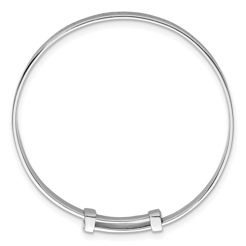 Sterling Silver Rhodium Plated Dragonfly Children's Expandable Bangle
