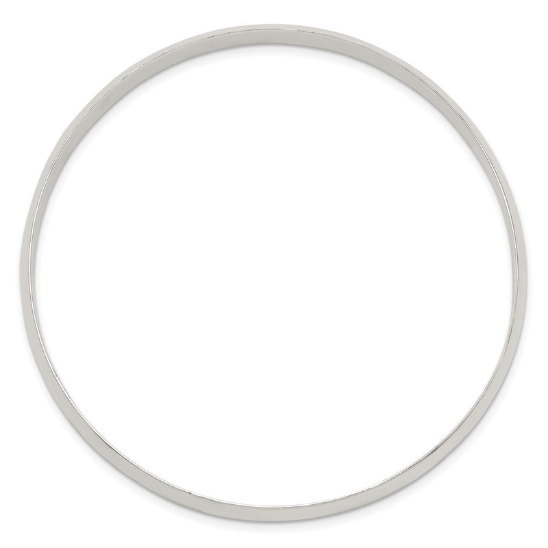 7.25 Inch Sterling Silver 7mm Solid Polished Plain Slip-On Bangle Bracelet