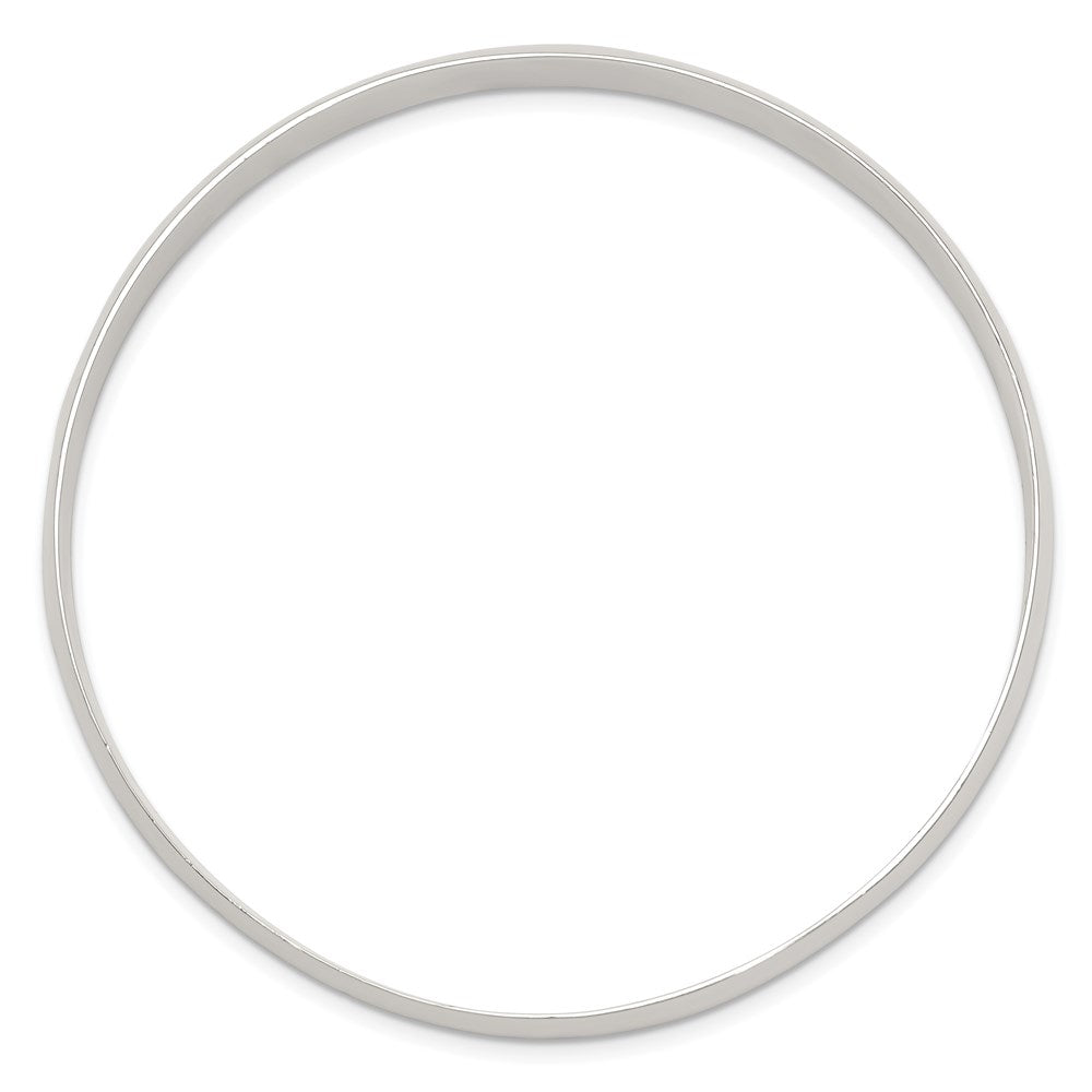 7.5 Inch Sterling Silver 9.75mm Solid Polished Plain Slip-On Bangle Bracelet