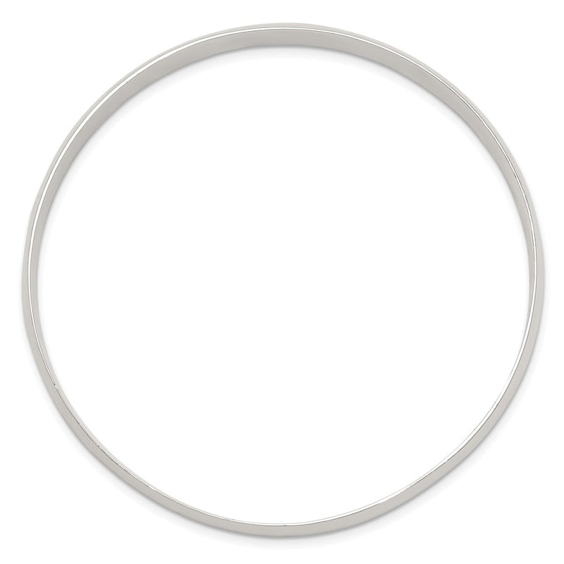 7.5 Inch Sterling Silver 9.75mm Solid Polished Plain Slip-On Bangle Bracelet