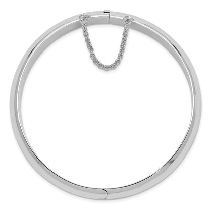 Sterling Silver Rhodium-Plated 12.00mm Hinged Bangle Bracelet