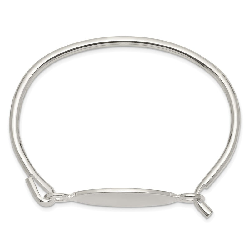 Sterling Silver W/Oval Id Plate Bangle Bracelet