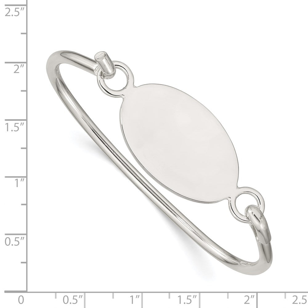 Sterling Silver W/Oval Id Plate Bangle Bracelet