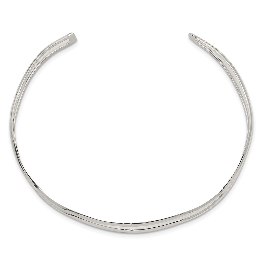 Sterling Silver 2-Strand Wavy Cuff Bangle