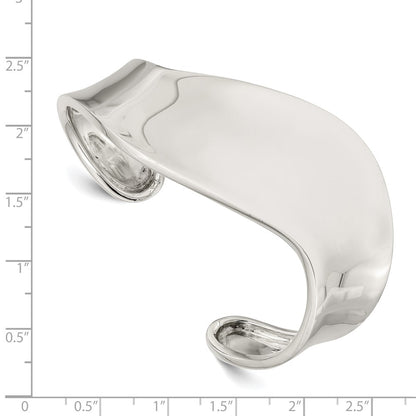 Sterling Silver Wave Cuff Bangle