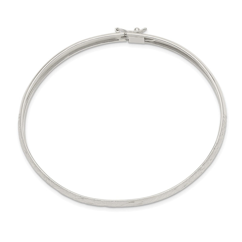 Sterling Silver 6.5mm Diamond-Cut Flexible Bangle