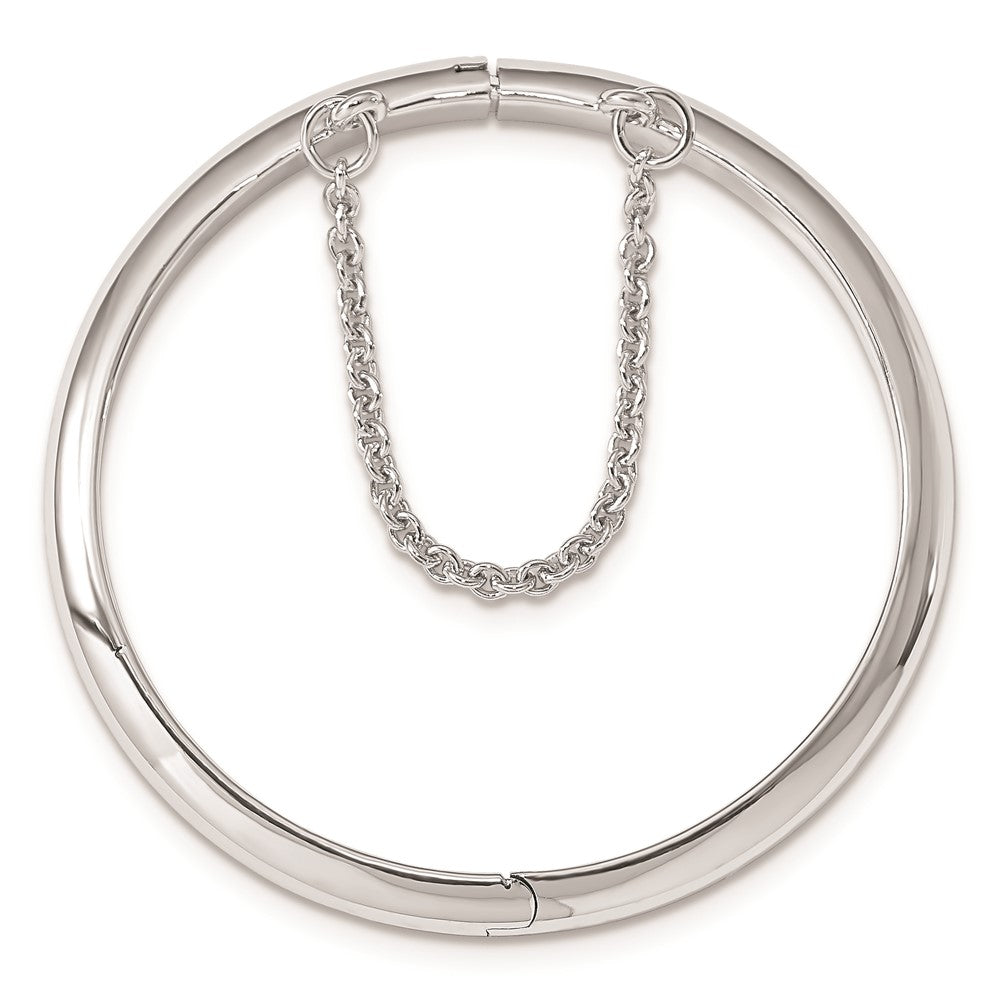 Sterling Silver Rh-Plated Polished 4mm W/ Safety Hinged Children'S Bangle