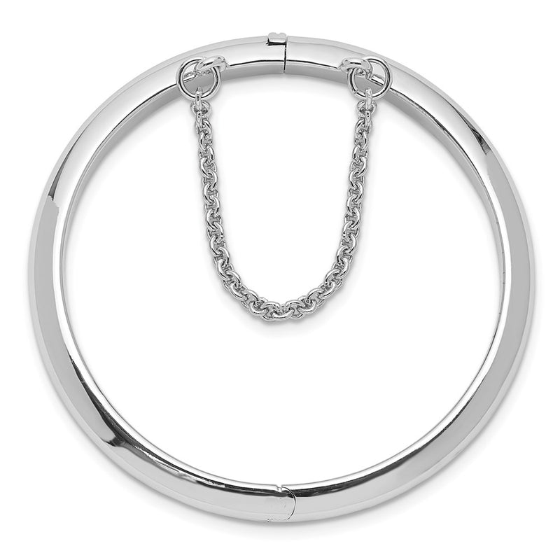 Sterling Silver Rh-Plated Polished 5mm W/ Safety Hinged Children'S Bangle