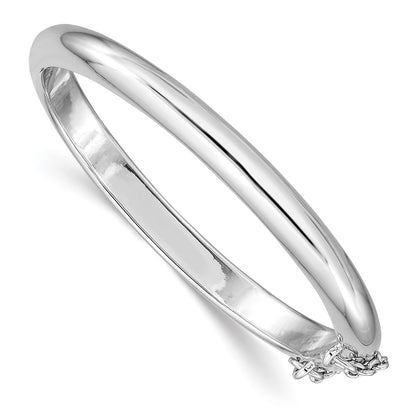 Sterling Silver Rh-Plated Polished 5mm W/ Safety Hinged Children'S Bangle