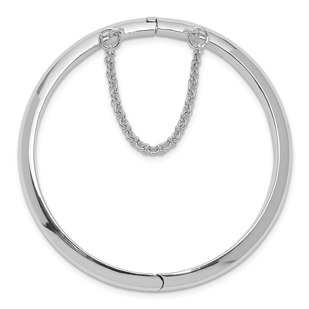 Sterling Silver Rh-Plated Polished 5mm W/ Safety Hinged Children'S Bangle