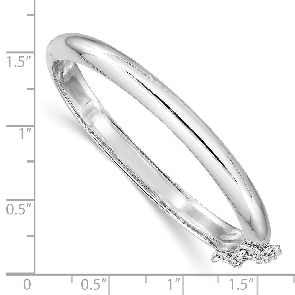 Sterling Silver Rh-Plated Polished 5mm W/ Safety Hinged Children'S Bangle