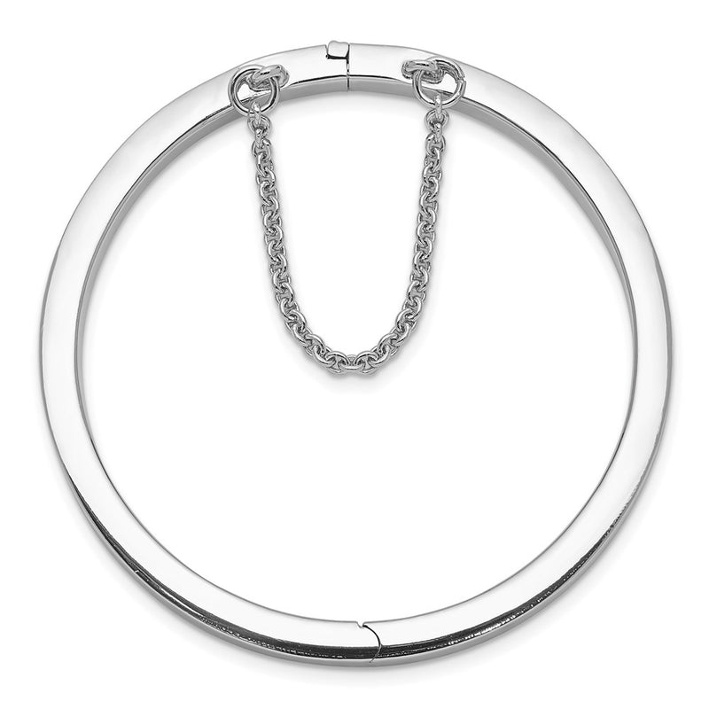 Sterling Silver Rh-Plated Polished 4mm W/ Safety Hinged Children'S Bangle