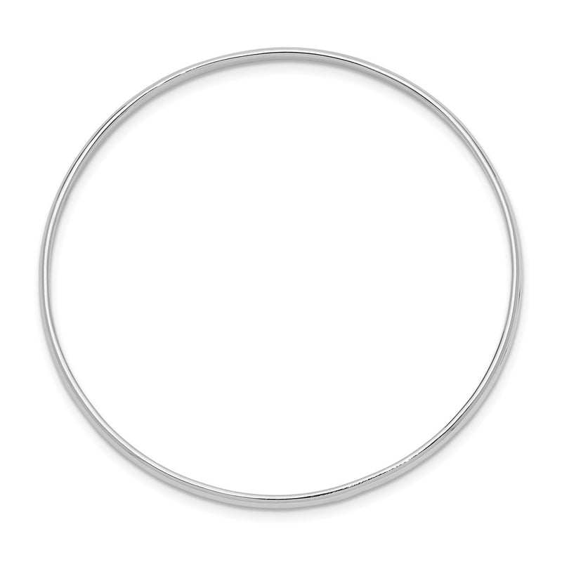 Sterling Silver Rh-Plated Polished 2mm Slip On Children'S Bangle Bracelet